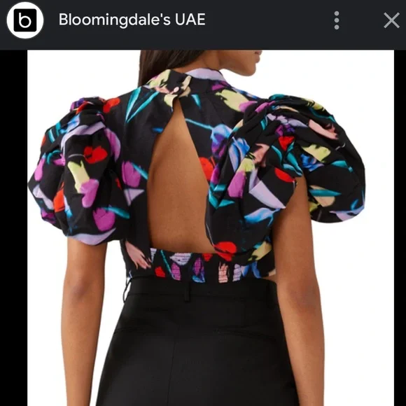 Rotate Birger Christensen Dusk Puffed Sleeve Top - Picture 3 of 6